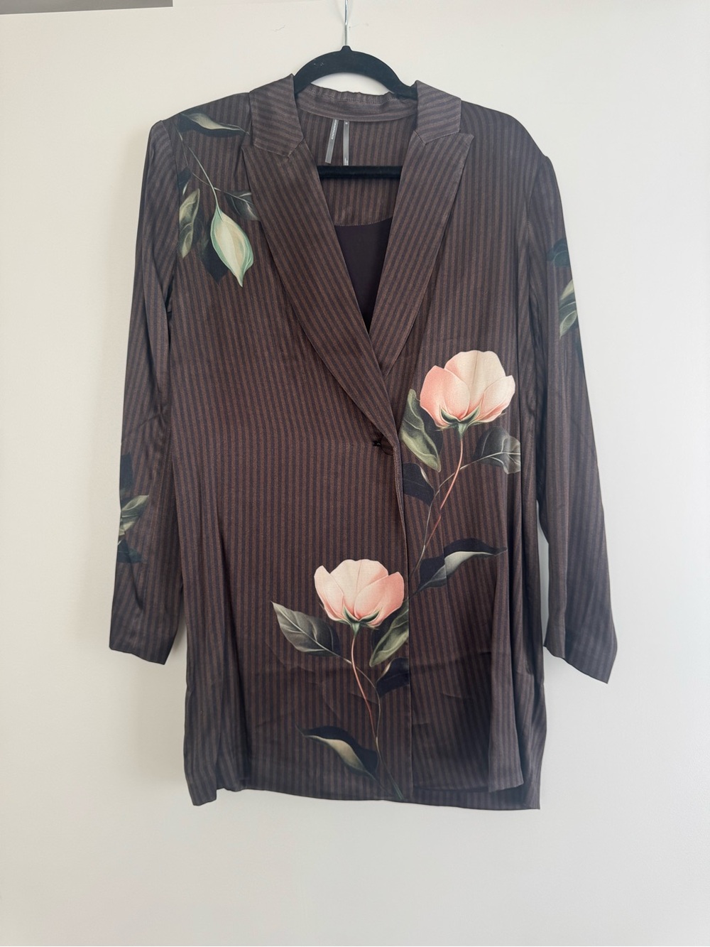 NWT Brown Floral-Print Women’s Blazer Dress